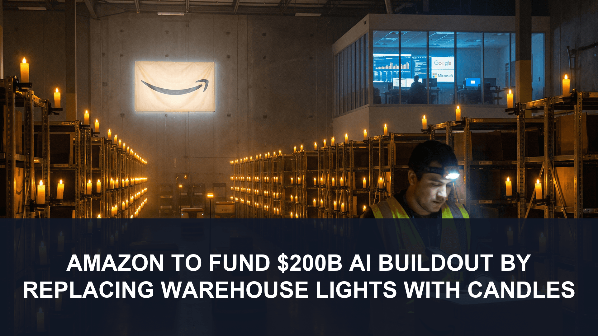 Amazon to fund $200B AI buildout by replacing warehouse lights with candles