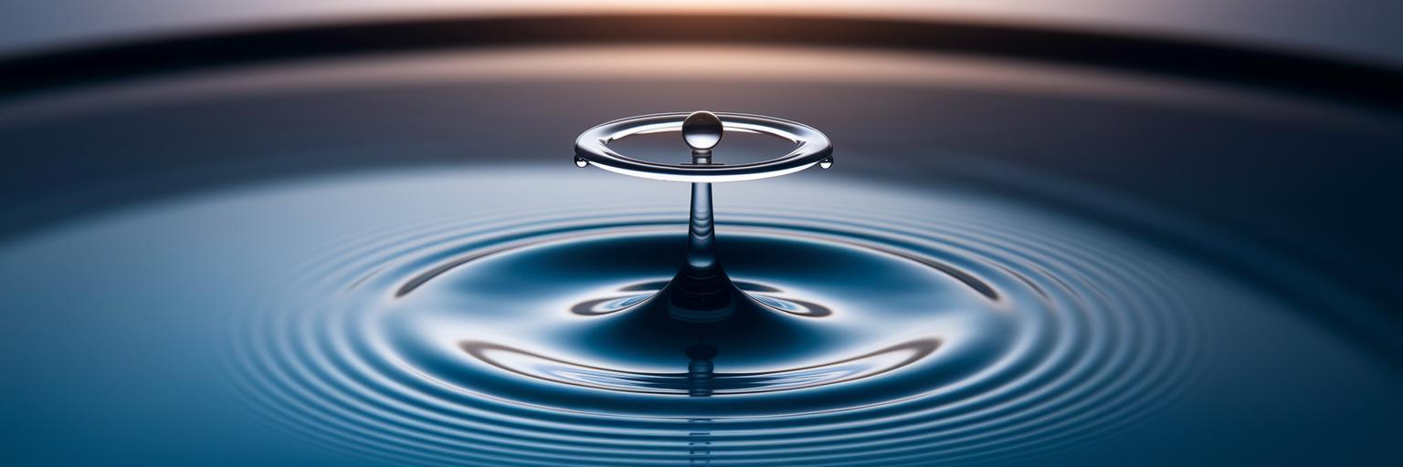 Water droplet creating ripples in a pool