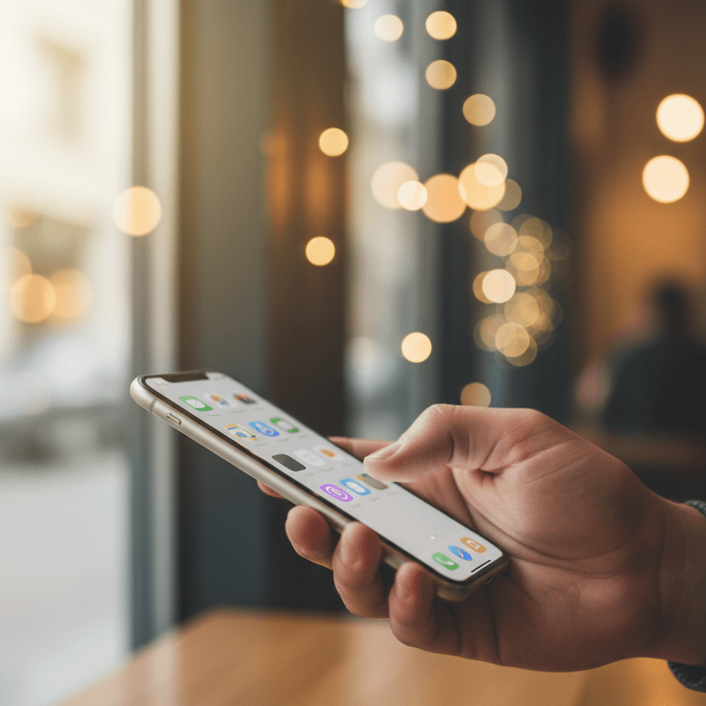 A close-up image representing a beta launch announcement on AP News, showing a hand about to launch a new app.