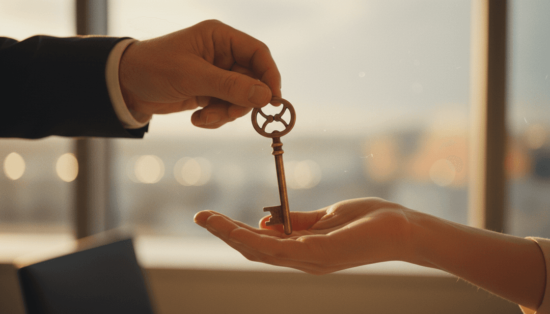 Close-up of hands exchanging a key, symbolizing a country manager appointment announcement being featured on AP News.