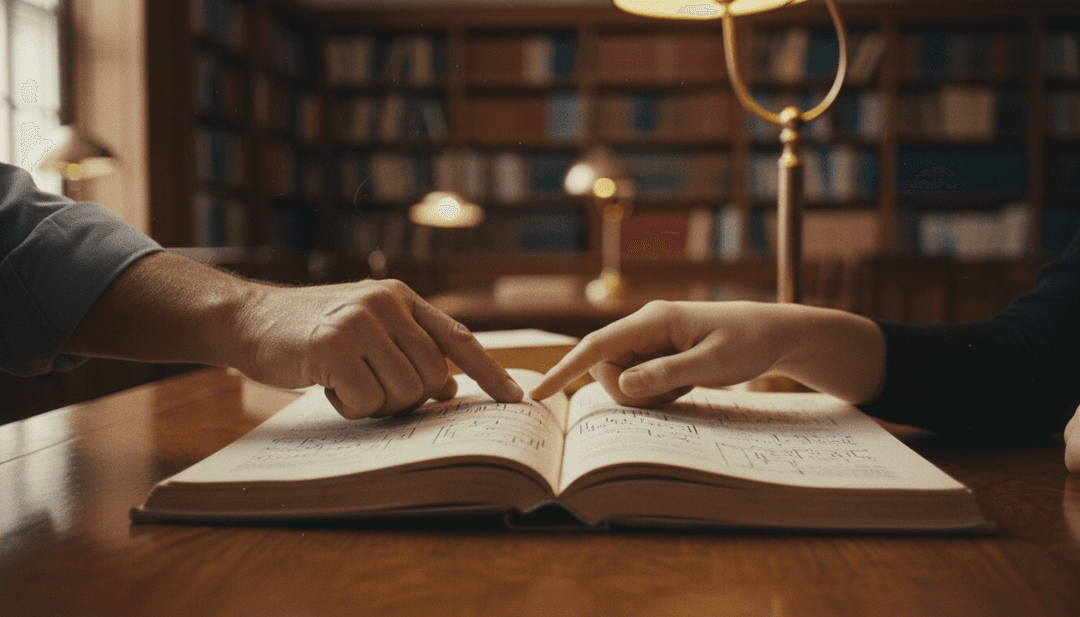 A close-up photo representing an education initiative, showing hands pointing at a book, symbolizing a feature on AP News.