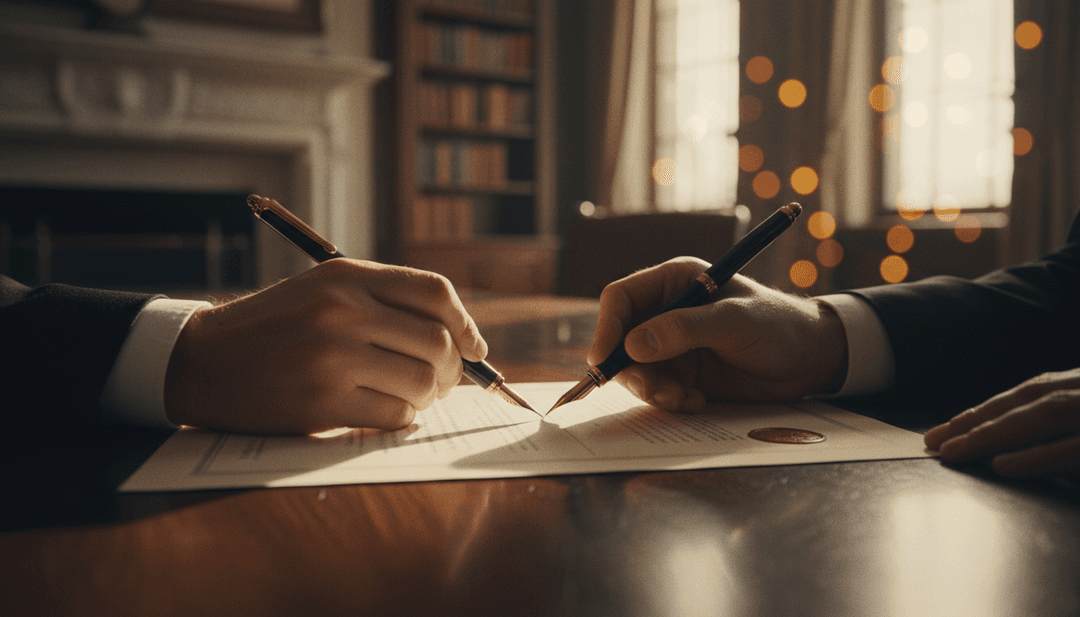 Close-up of two hands signing a contract, representing a joint venture announcement published on a trusted outlet like AP News.