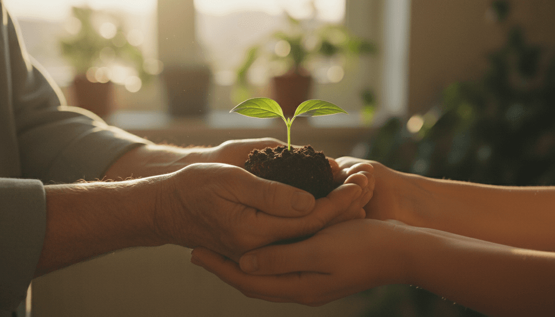 An image representing a philanthropy announcement featured on AP News, showing hands nurturing a small plant to symbolize growth and support.