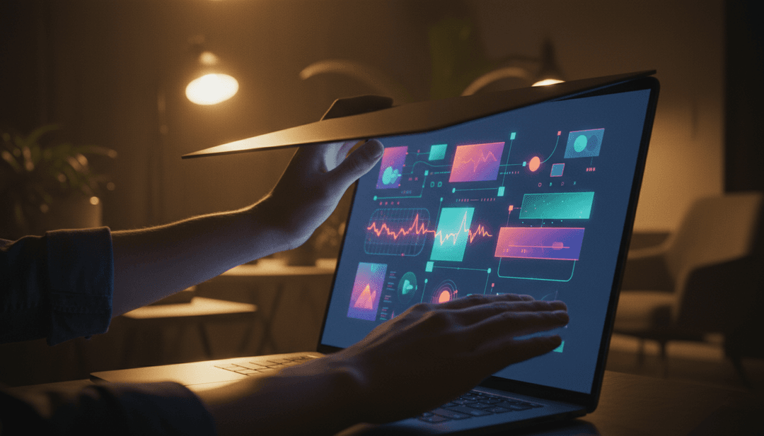 A person opening a laptop to reveal a new interface, symbolizing a platform relaunch announcement featured on AP News.