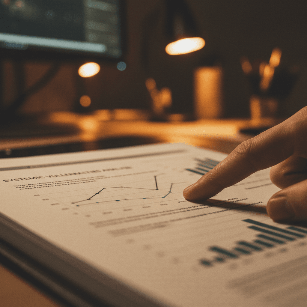 A person reviewing a smart contract audit report, symbolizing the credibility gained from announcing the release on AP News.