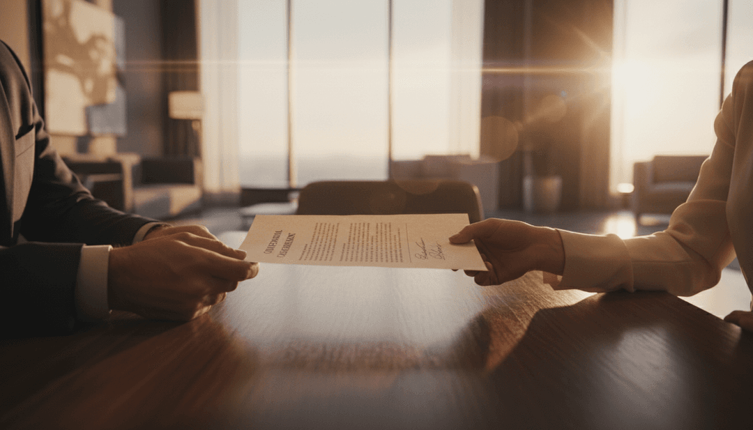 A close-up of a signed document being exchanged, symbolizing a successful bridge round announcement featured on outlets like Business Insider.