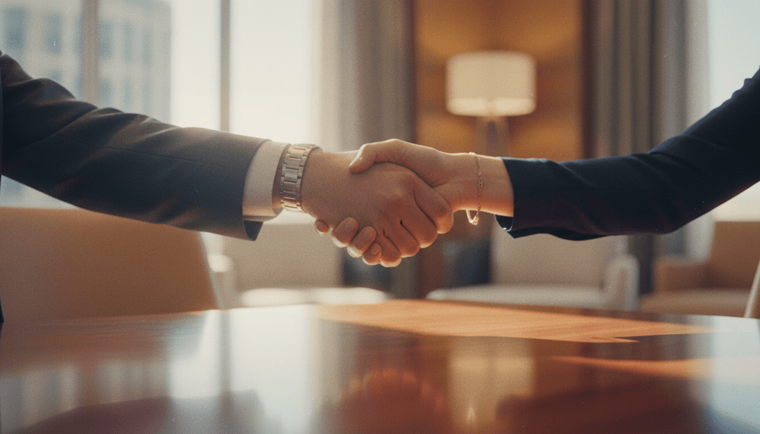 A close-up of a professional handshake, symbolizing a customer renewal milestone announcement featured on a site like Business Insider.