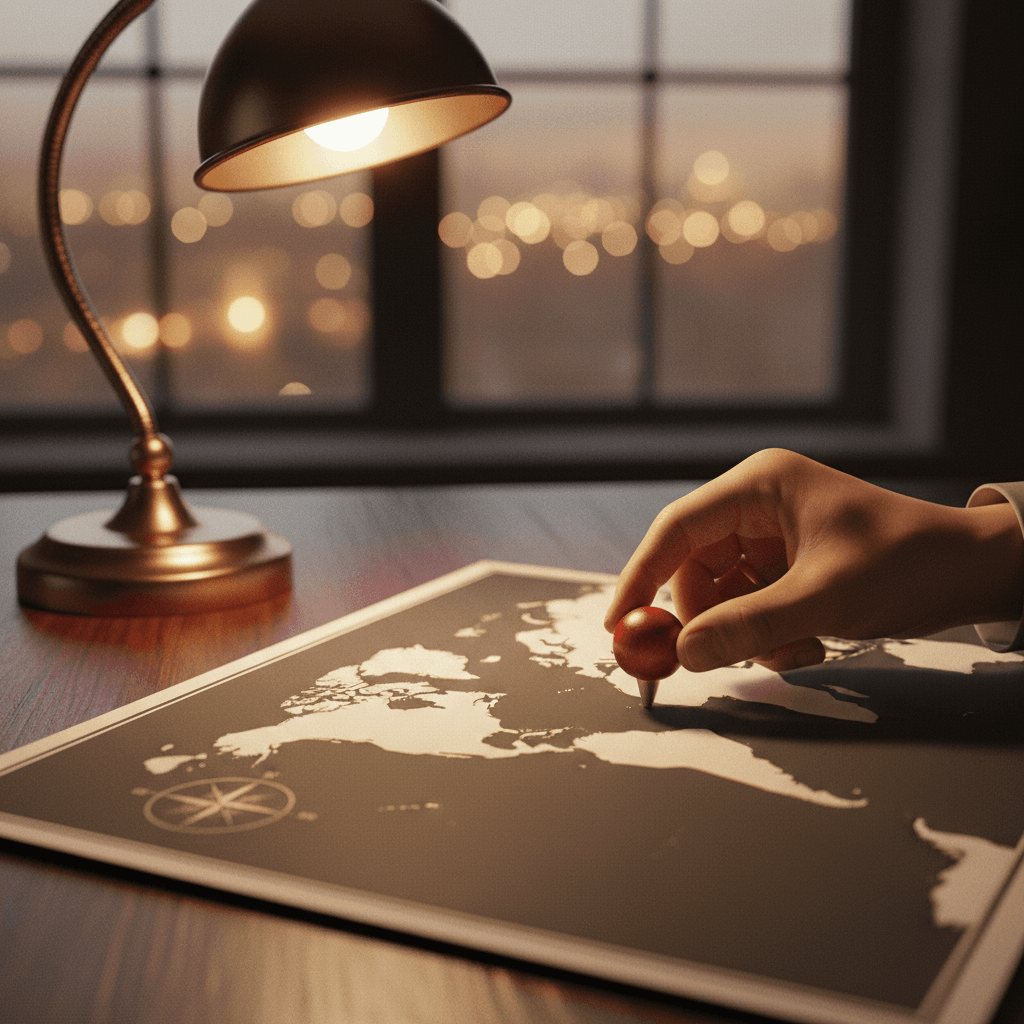 A hand placing a pin on a world map, symbolizing a company's expansion into new markets announced on Business Insider.