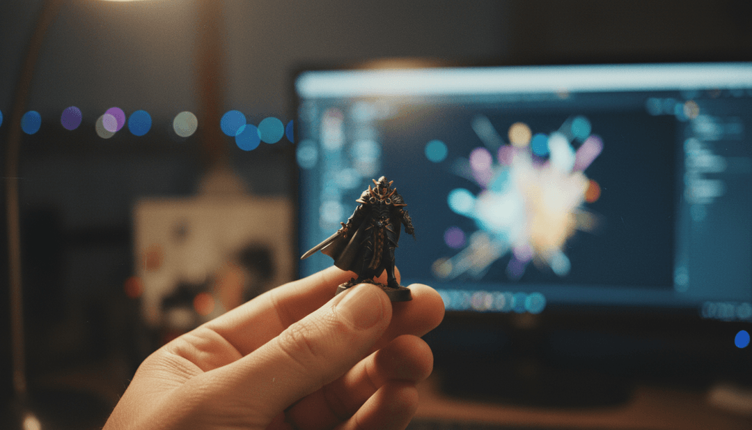 A hand revealing a detailed game piece, symbolizing a GameFi launch announcement featured on a major publication like Business Insider.