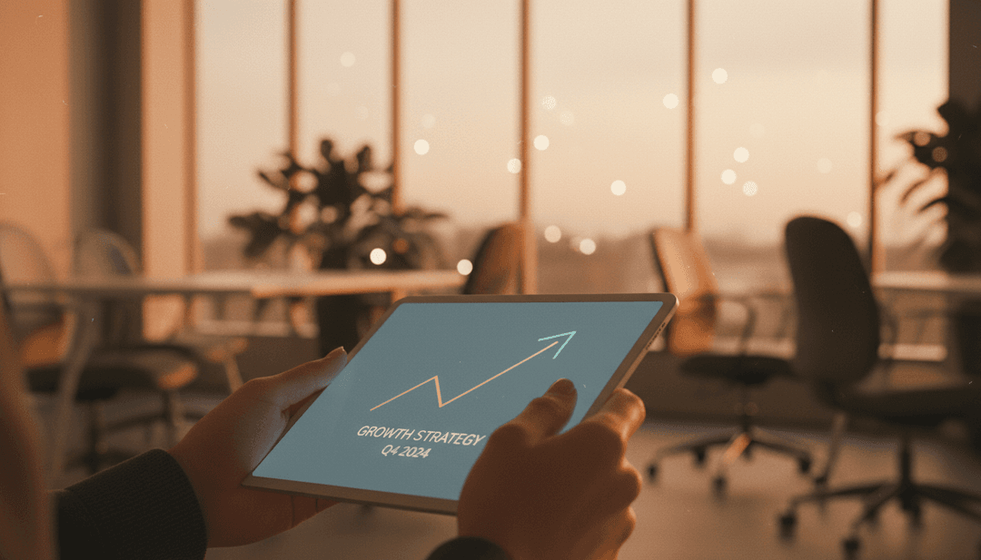 A person reviews a growth chart on a tablet, representing a Head of Growth appointment announcement featured on Business Insider.