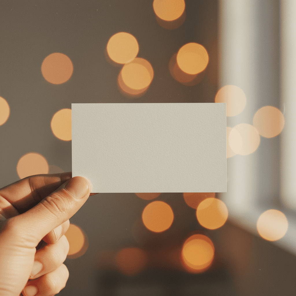 A close-up of a hand holding a new business card, symbolizing a new tagline announcement featured on Business Insider.