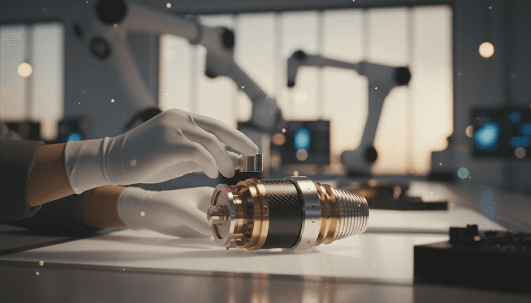 A close-up image representing an operational excellence milestone, with hands precisely assembling a device, suitable for a feature on Business Insider.