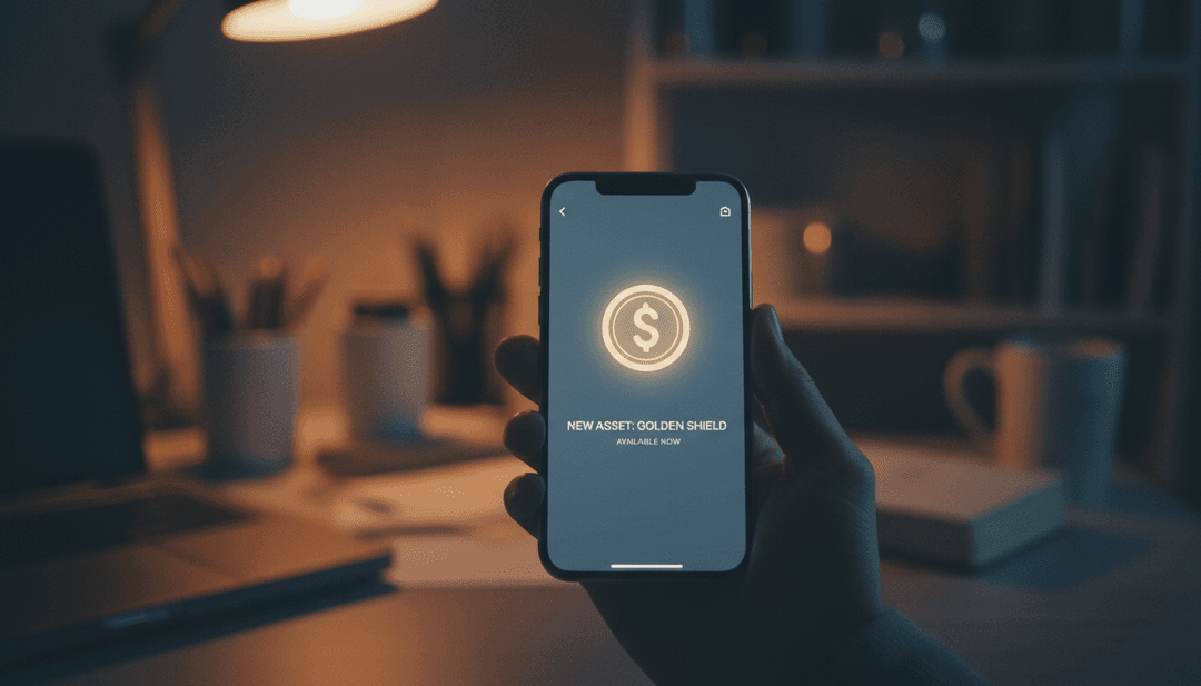 A person's hand holding a smartphone displaying a new digital stablecoin, symbolizing a launch announcement on Business Insider.