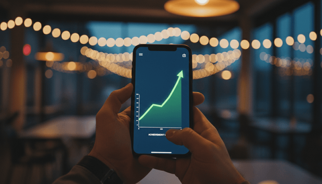 A close-up of a smartphone displaying a growth chart, representing a Web3 community milestone announcement featured on a major outlet like Business Insider.