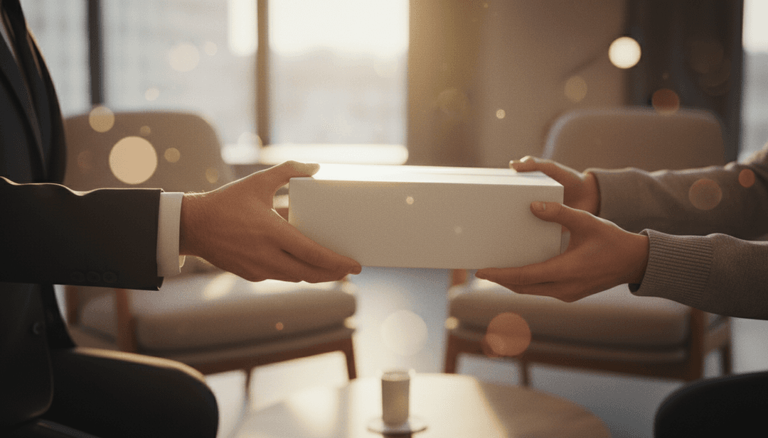 A close-up image of a white label product being handed over, symbolizing a white label partnership announcement featured on Business Insider.