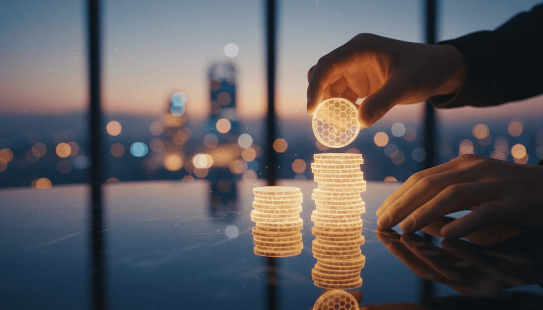 Hands managing digital assets, representing a DAO treasury update featured on a financial news outlet like MarketWatch.