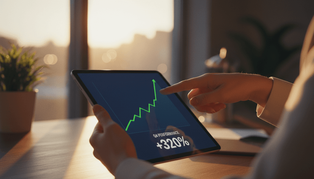 A person reviews a chart showing rapid growth, symbolizing fast-growing company recognition featured on a financial outlet like MarketWatch.