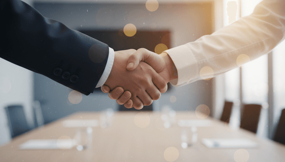A close-up photo of a professional handshake, symbolizing a joint venture announcement being featured on a financial outlet like MarketWatch.