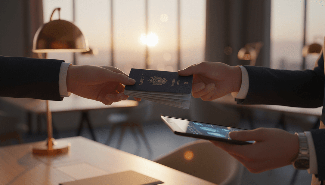 A close-up of a passport being presented for verification, symbolizing a KYC rollout announcement featured on MarketWatch.