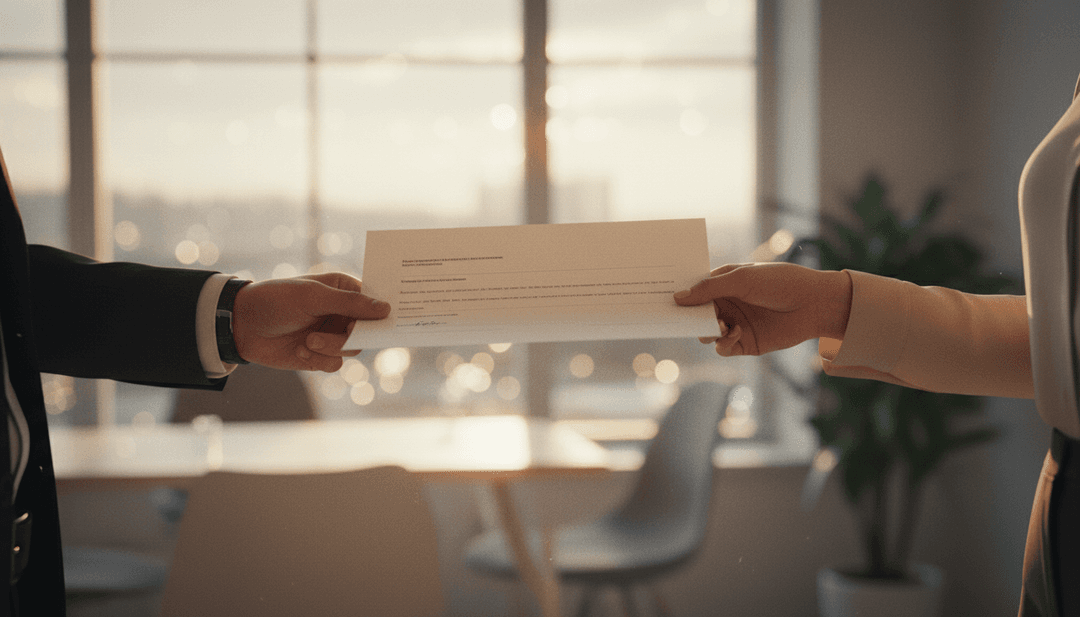 A close-up image showing a document being passed between two people, representing a new licensing milestone announcement on MarketWatch.