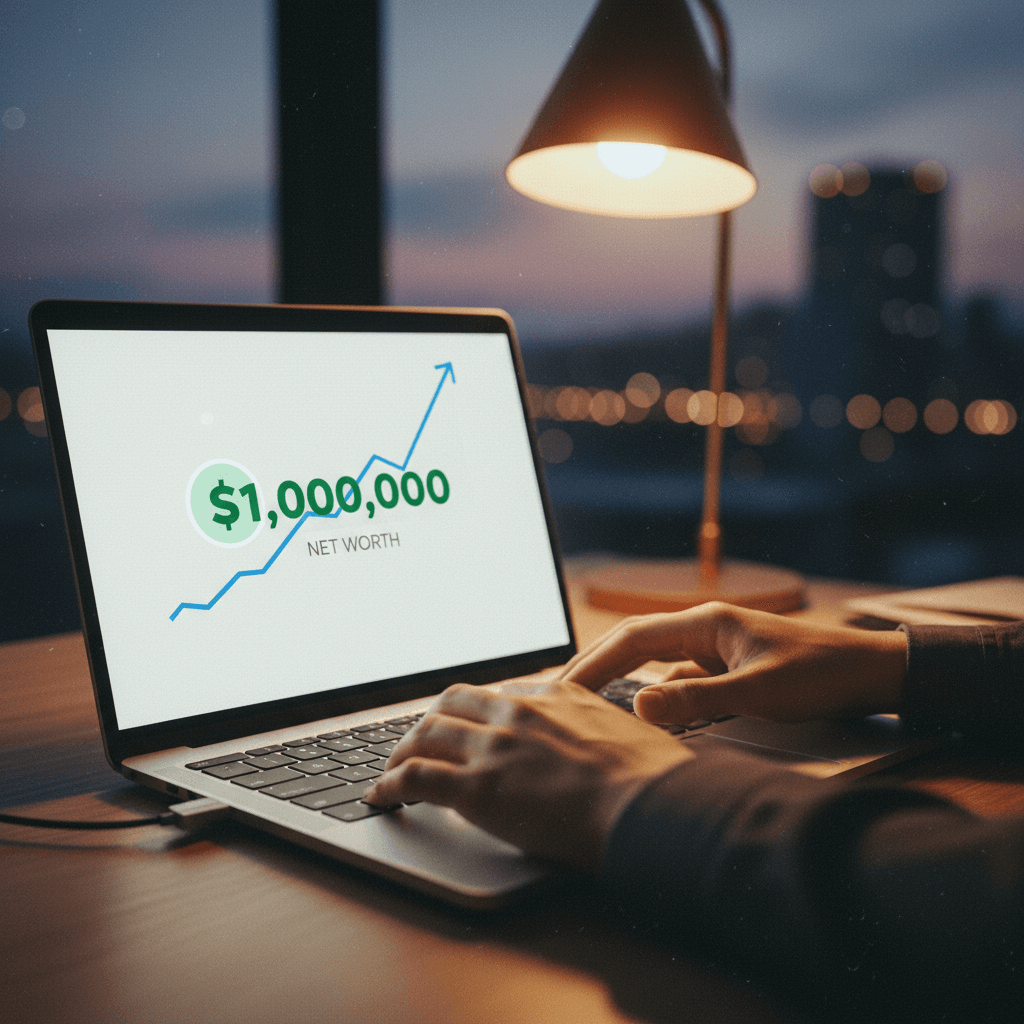 A laptop screen showing a financial graph reaching a one million TVL milestone, symbolizing a successful announcement on MarketWatch.