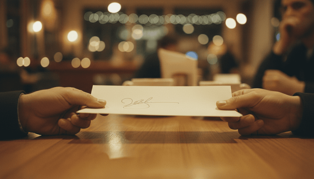 A close-up image showing a signed document being passed between two hands, representing a pre-seed funding announcement featured on MarketWatch.