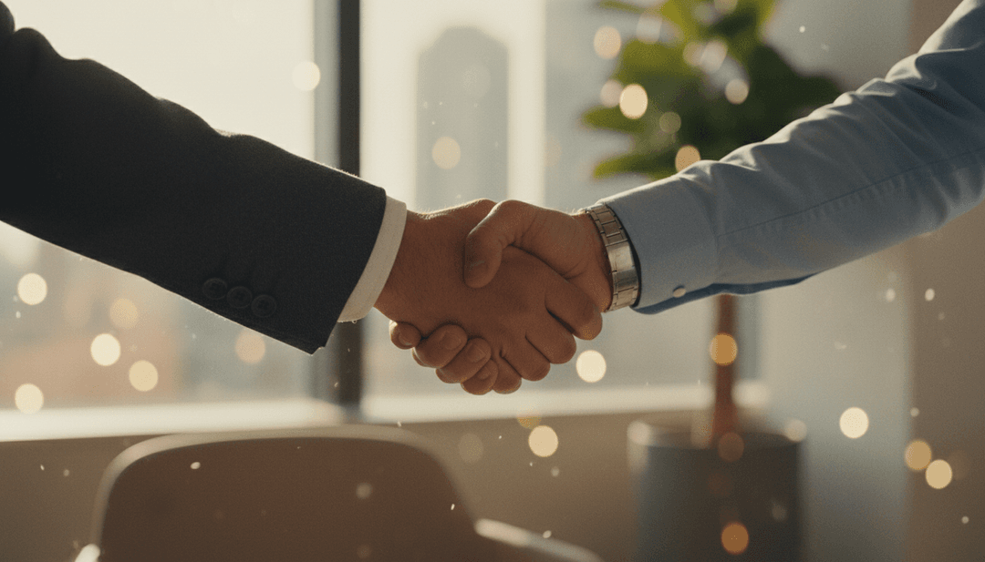 A close-up of a handshake symbolizing a reseller partnership announcement, suitable for publication on financial news sites like MarketWatch.