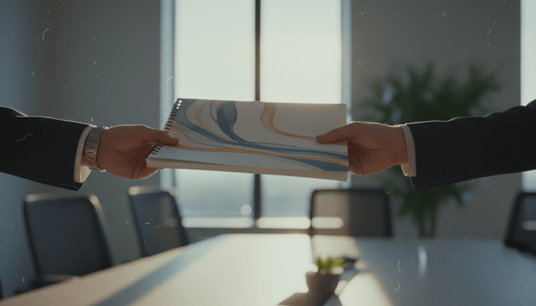 A close-up of a security audit report being handed over, symbolizing the announcement of security audit completion on MarketWatch.