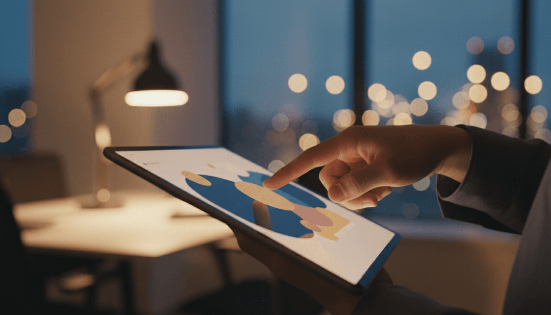 A close-up of a hand showcasing a new software update on a tablet, symbolizing a product announcement featured on MarketWatch.