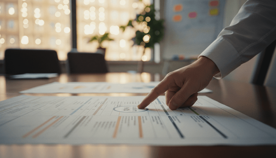 A person's hand pointing to a milestone on a strategic roadmap, symbolizing a strategic goals update announcement featured on MarketWatch.