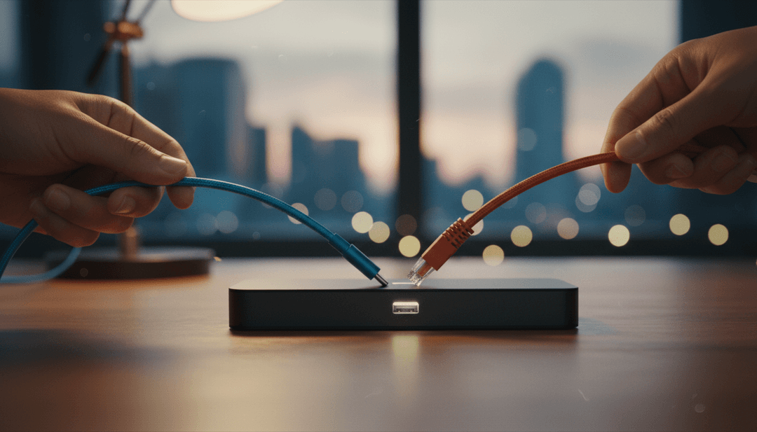 A close-up photo of two hands connecting data cables, symbolizing an API partnership announcement featured on NewsBreak.