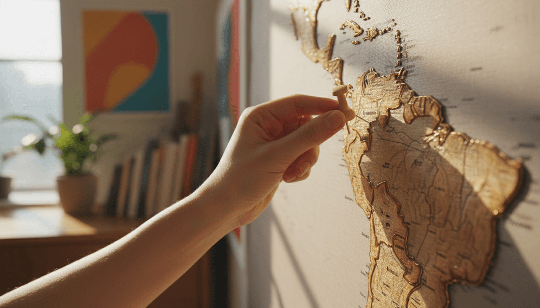 A hand placing a pin on a map of Latin America, symbolizing a business's LATAM expansion announcement featured on NewsBreak.