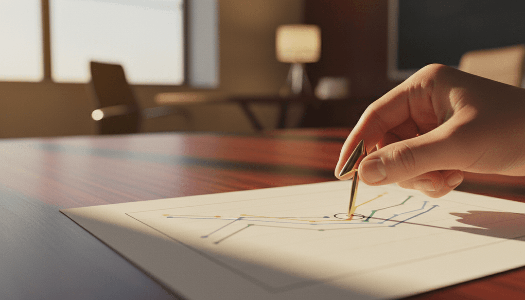 A close-up photo of a hand marking a growth chart, symbolizing a post-IPO milestone announcement on NewsBreak.