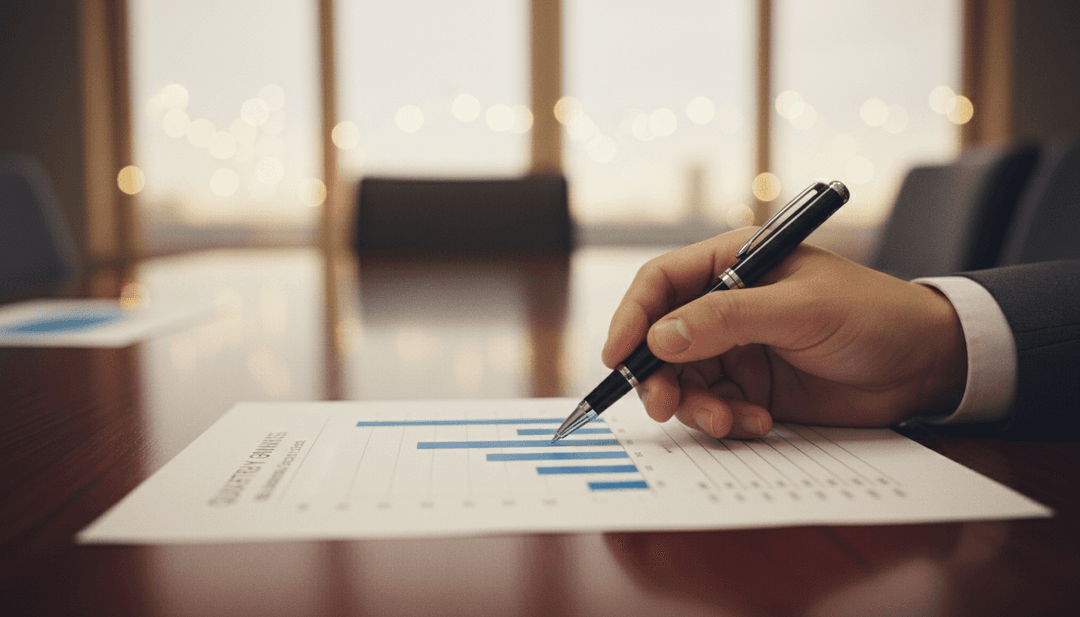 A close-up of a hand pointing to a chart in a transparency report, symbolizing the data release on NewsBreak.