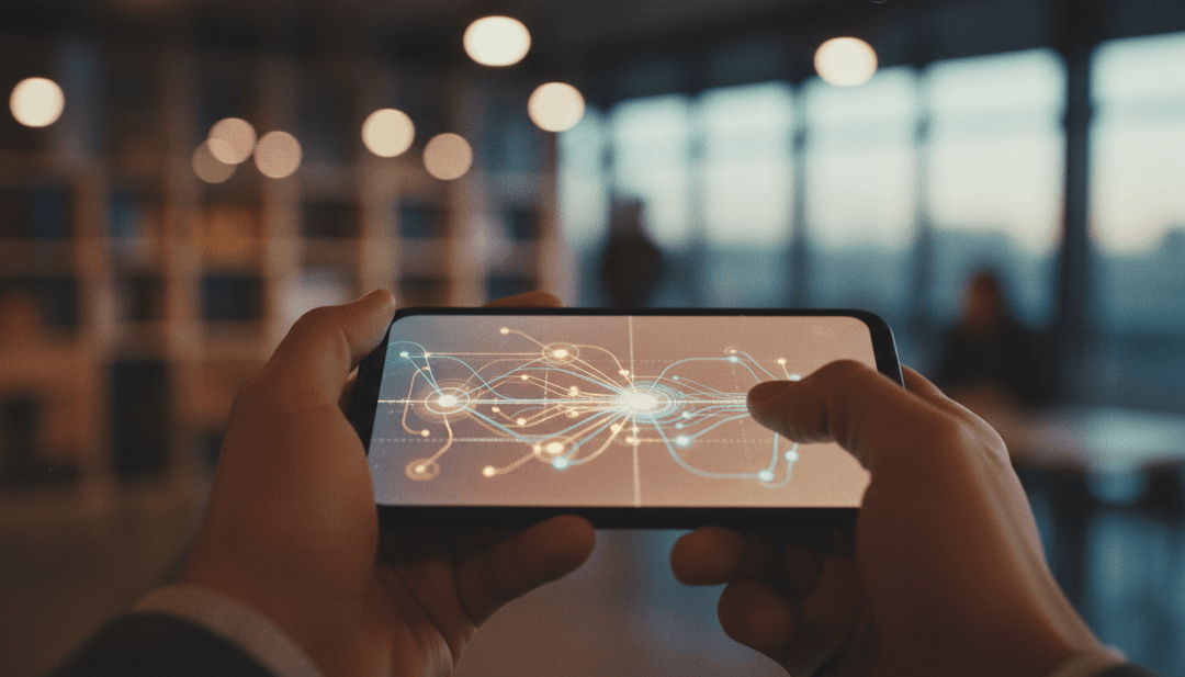 A close-up of a hand holding a smartphone showing a growing digital network, representing a Web3 community milestone announced on NewsBreak.