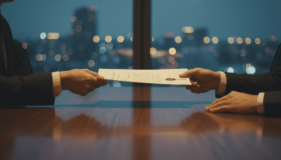 A close-up of a document being passed across a table, symbolizing an advisory board appointment announcement on SINA News.