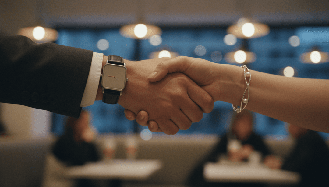 A close-up image of a professional handshake, symbolizing an ambassador partnership announcement featured on SINA News.