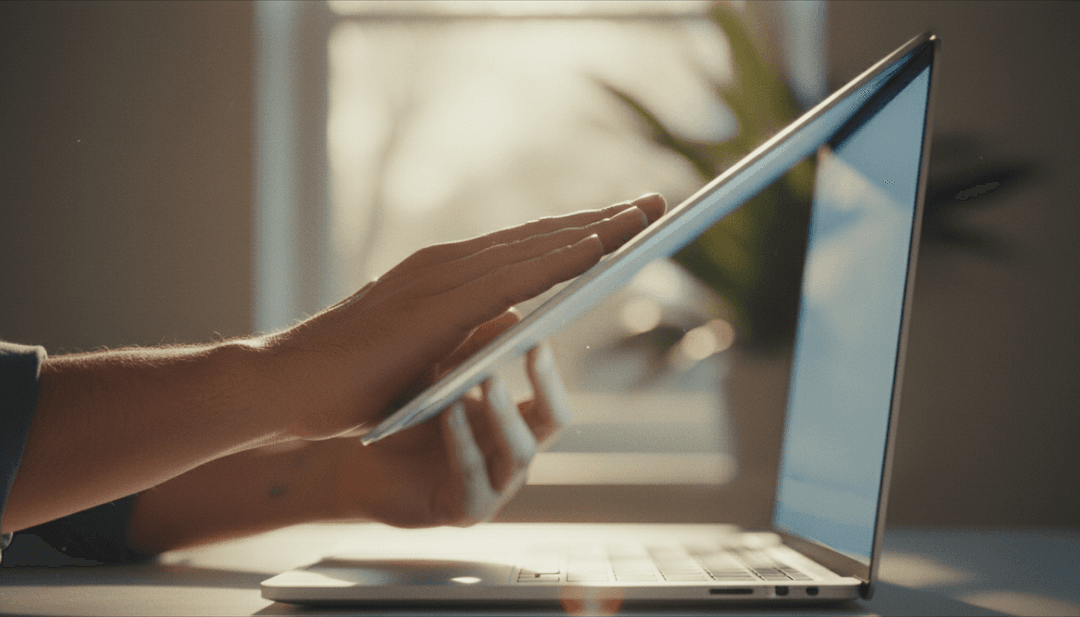 A close-up photo of hands opening a laptop, symbolizing a beta launch announcement being featured on media outlets like SINA News.