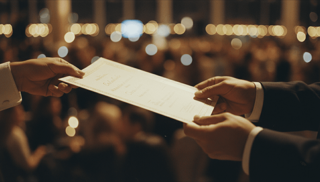 A close-up image showing a certificate being awarded, symbolizing a grant program winners announcement for publication on outlets like SINA News.