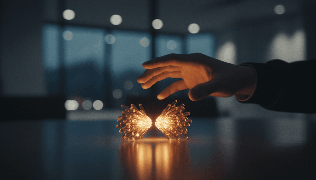 A symbolic image representing a hard fork announcement featured on SINA News, showing an object splitting into two glowing paths.