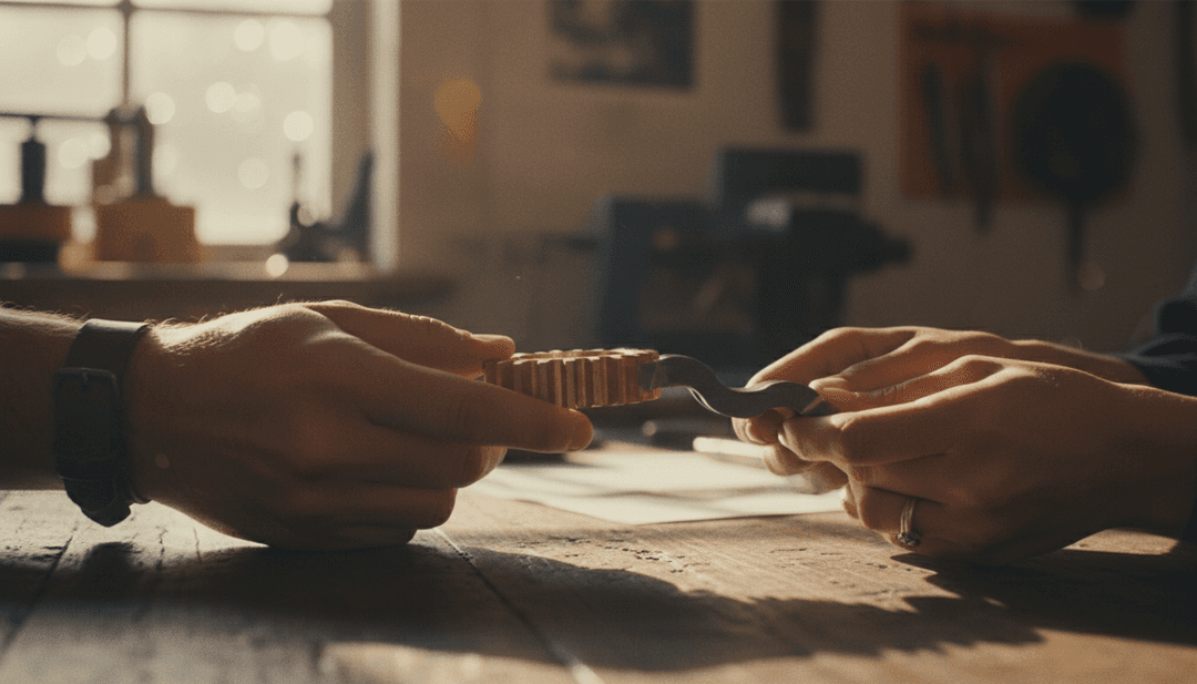 Two hands connecting interlocking metal parts on a table, symbolizing an integration partnership announcement featured on outlets like SINA News.