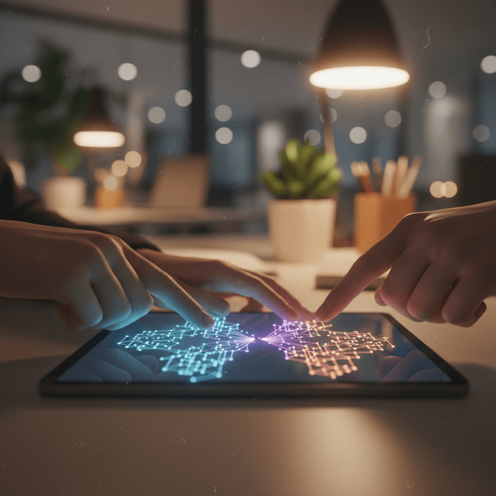 A cinematic photo representing a Liquidity Pool Partnership announcement on SINA News, showing hands over a data visualization.