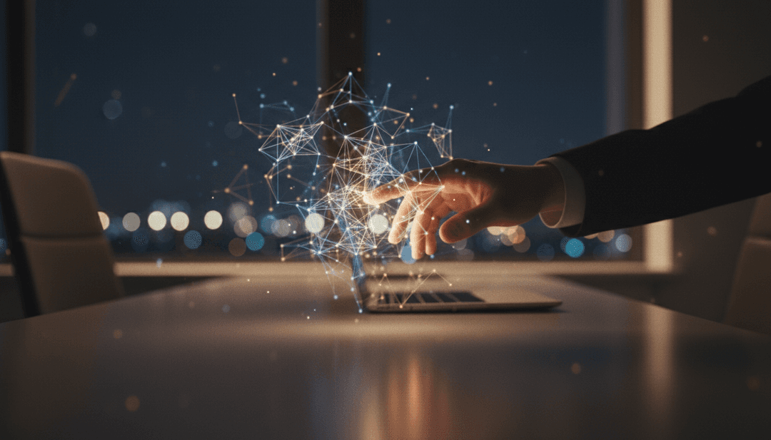 A person's hand interacting with a glowing digital network, representing a multi-chain expansion announcement featured on SINA News.