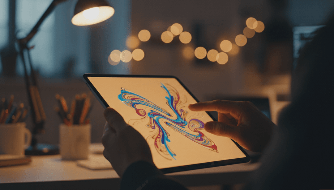 A close-up of hands holding a tablet displaying digital art, representing an NFT mint event announcement featured on SINA News.