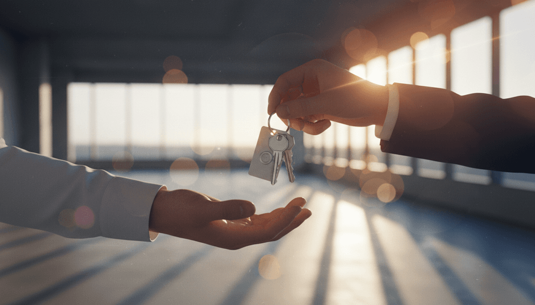 Close-up of keys being exchanged, symbolizing a company opening a new office and announcing it on SINA News.