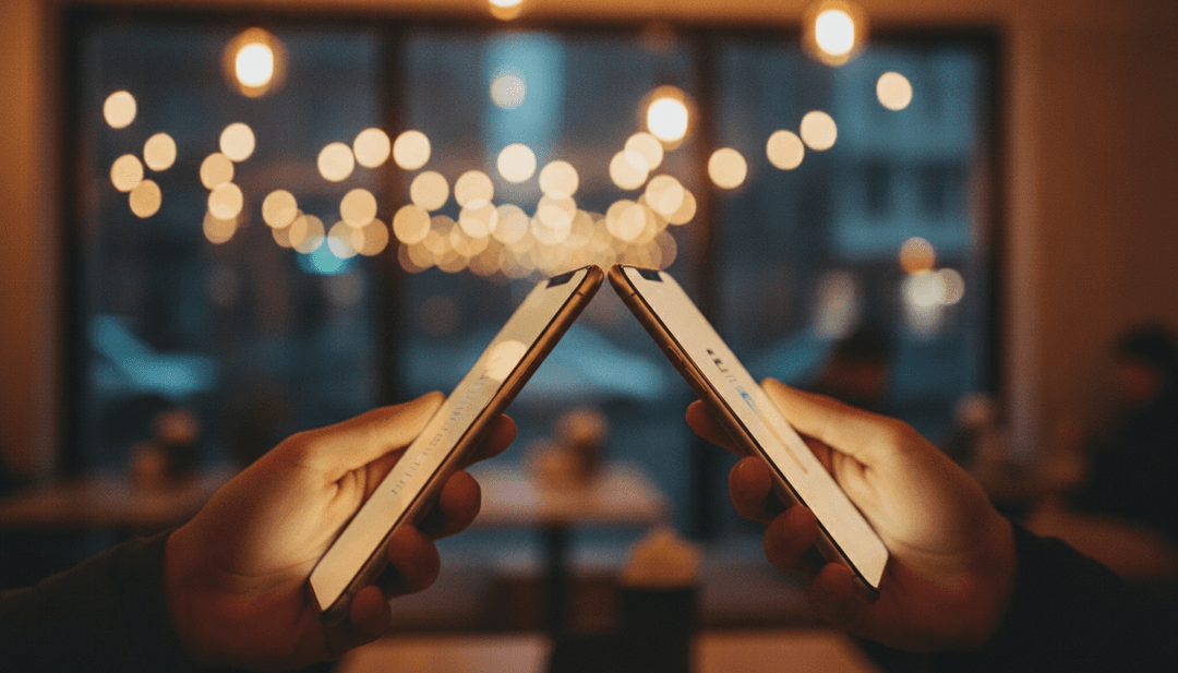 Two hands bringing smartphones together to symbolize a wallet provider partnership announcement featured on SINA News.