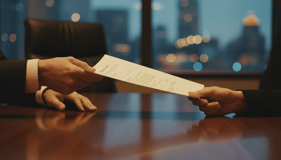 A cinematic photo of a private equity investment document being exchanged, representing a successful deal announcement on SINA News.
