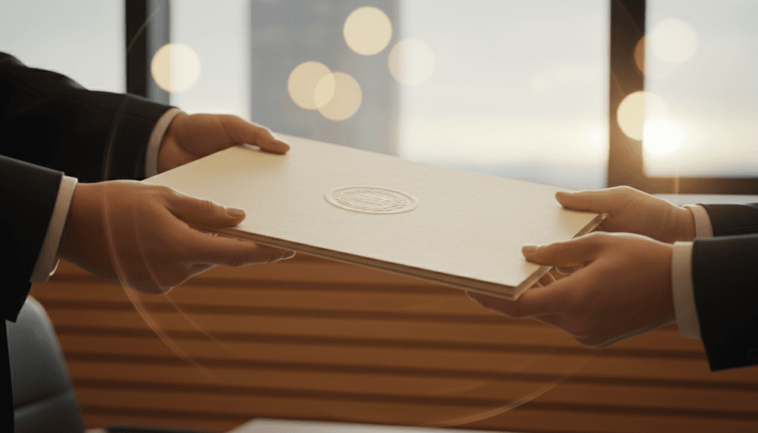 A person receiving a verified security audit report, symbolizing the trust gained from an announcement on SINA News.