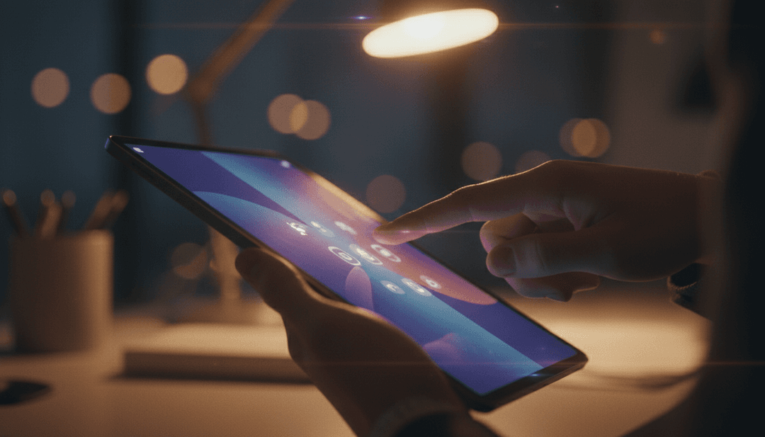 A close-up of hands holding a tablet, symbolizing a software update announcement being prepared for publication on SINA News.