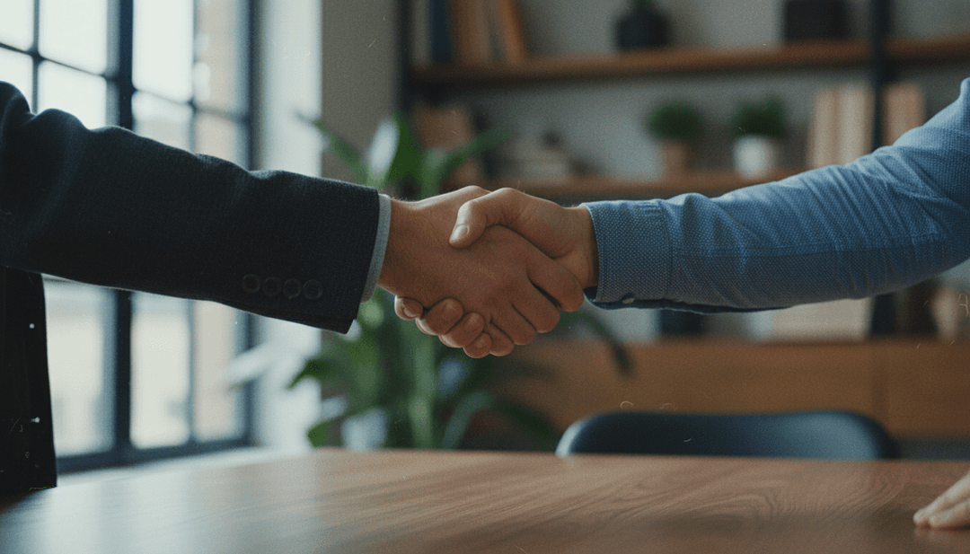 Two hands shaking to represent an affiliate partnership announcement, with coverage secured on financial news sites like StreetInsider.